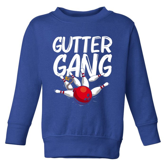 Funny Bowling Gift For Men Women Cool Funny Gutter Gang Bowlers Gift Toddler Sweatshirt