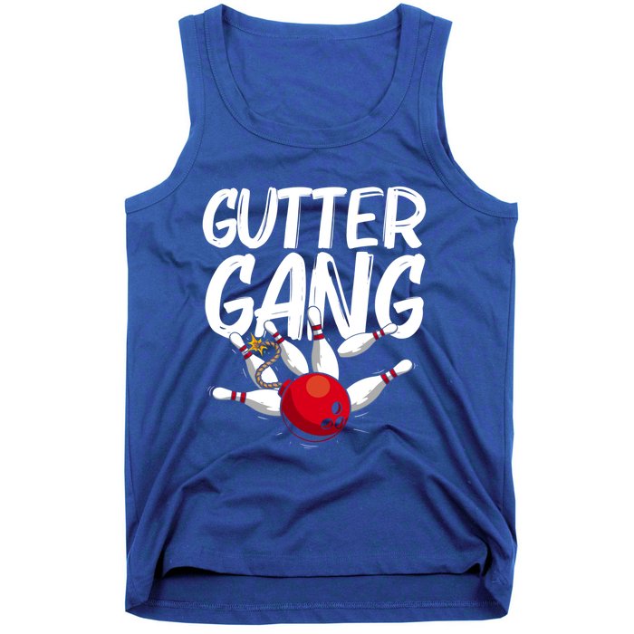 Funny Bowling Gift For Men Women Cool Funny Gutter Gang Bowlers Gift Tank Top