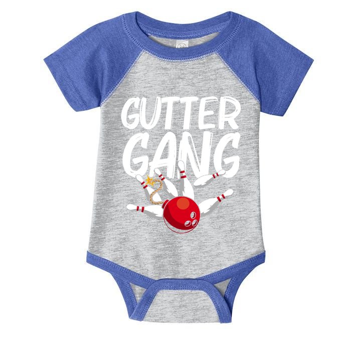 Funny Bowling Gift For Men Women Cool Funny Gutter Gang Bowlers Gift Infant Baby Jersey Bodysuit