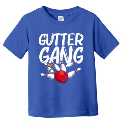 Funny Bowling Gift For Men Women Cool Funny Gutter Gang Bowlers Gift Toddler T-Shirt