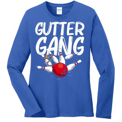 Funny Bowling Gift For Men Women Cool Funny Gutter Gang Bowlers Gift Ladies Long Sleeve Shirt