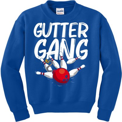 Funny Bowling Gift For Men Women Cool Funny Gutter Gang Bowlers Gift Kids Sweatshirt