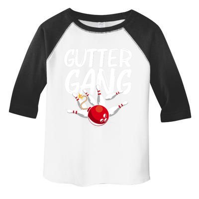 Funny Bowling Gift For Men Women Cool Funny Gutter Gang Bowlers Gift Toddler Fine Jersey T-Shirt