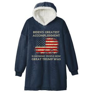 Funny BidenS Greatest Accomplishment Is Showing Trump 2024 Hooded Wearable Blanket