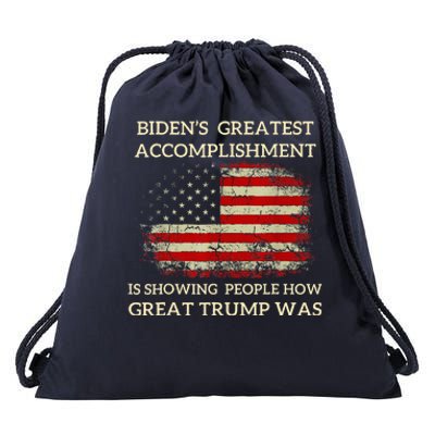 Funny BidenS Greatest Accomplishment Is Showing Trump 2024 Drawstring Bag