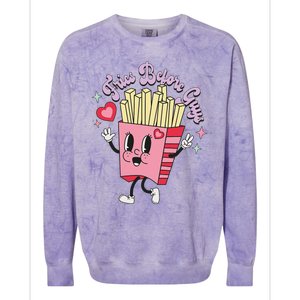 Fries Before Guys Teenage Girls Dating Valentine's Day Gifts  Colorblast Crewneck Sweatshirt