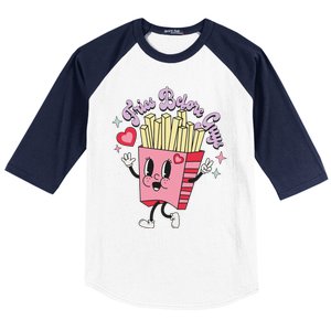 Fries Before Guys Teenage Girls Dating Valentine's Day Gifts  Baseball Sleeve Shirt