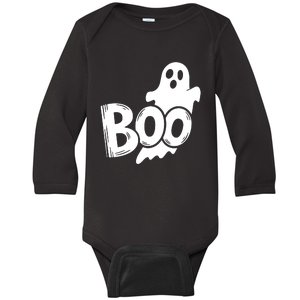 Funny Boo Ghost Retro Halloween Costume Baby Long Sleeve Bodysuit