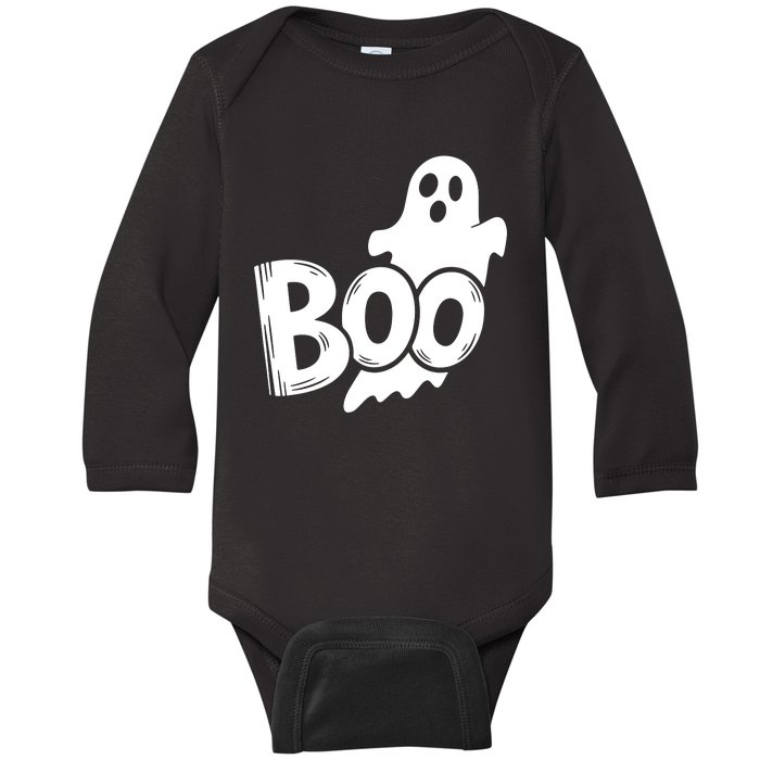 Funny Boo Ghost Retro Halloween Costume Baby Long Sleeve Bodysuit