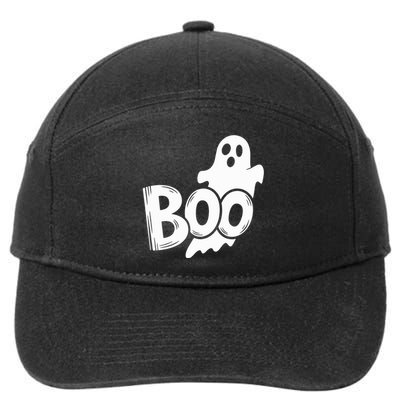 Funny Boo Ghost Retro Halloween Costume 7-Panel Snapback Hat