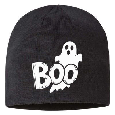 Funny Boo Ghost Retro Halloween Costume Sustainable Beanie