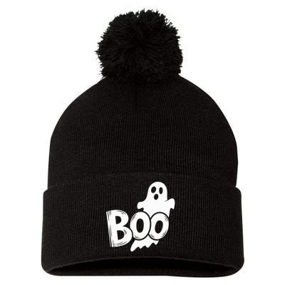 Funny Boo Ghost Retro Halloween Costume Pom Pom 12in Knit Beanie