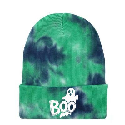 Funny Boo Ghost Retro Halloween Costume Tie Dye 12in Knit Beanie