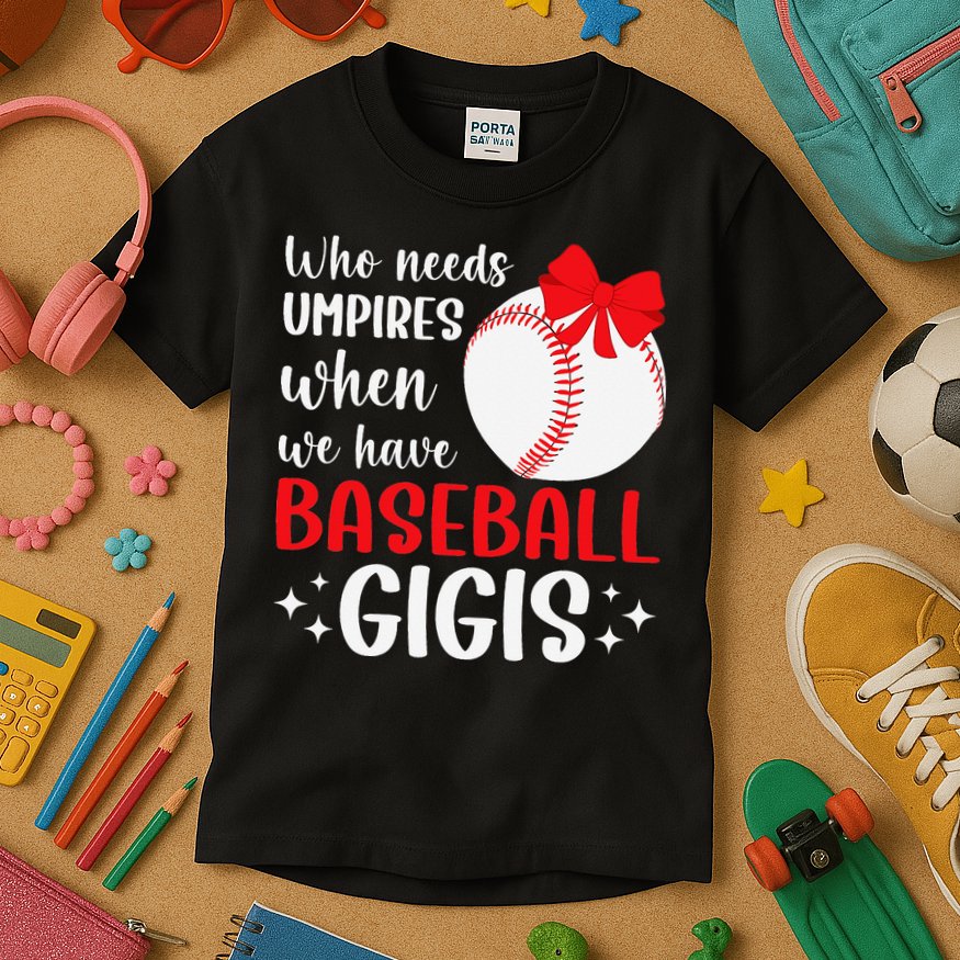 Funny Baseball Gigi Grandma Gigi Of A Baseball Player Gigi Kids T-Shirt