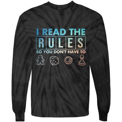 Funny Board Games Art For Women Lovers Board Gamer Tie-Dye Long Sleeve Shirt