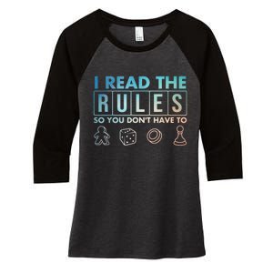 Funny Board Games Art For Women Lovers Board Gamer Women's Tri-Blend 3/4-Sleeve Raglan Shirt