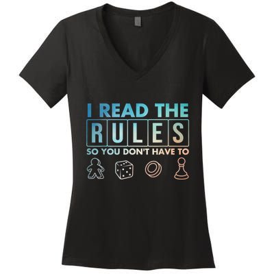 Funny Board Games Art For Women Lovers Board Gamer Women's V-Neck T-Shirt