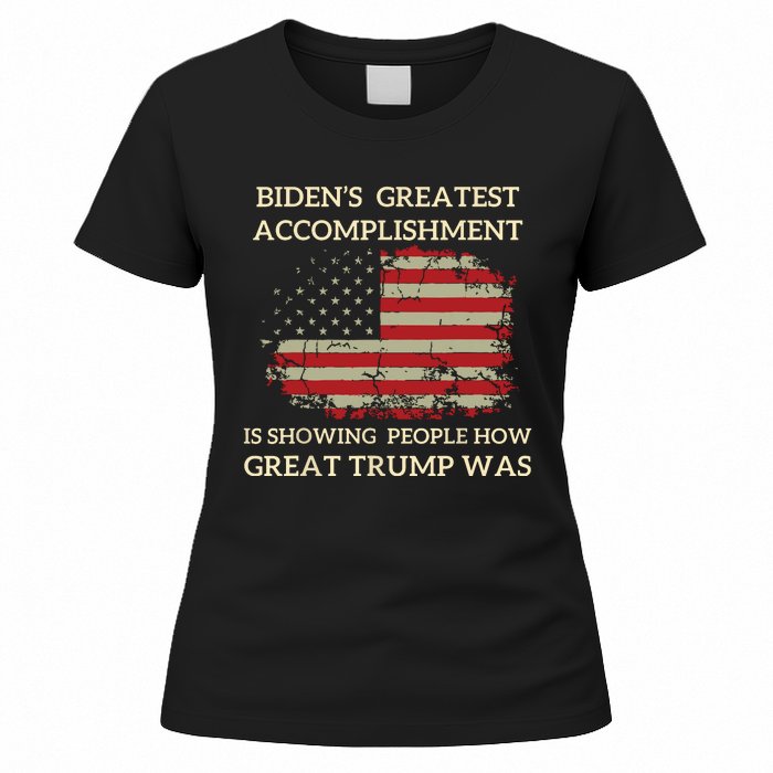 Funny Bidens Greatest Accomplishment Is Showing Trump 2024 Women's T-Shirt