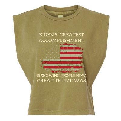 Funny Bidens Greatest Accomplishment Is Showing Trump 2024 Garment-Dyed Women's Muscle Tee