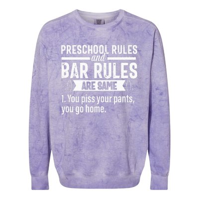 Funny Bartender Gift Women Men Rules Bartending Mixologist Colorblast Crewneck Sweatshirt