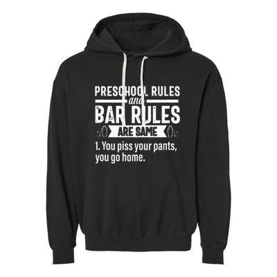 Funny Bartender Gift Women Men Rules Bartending Mixologist Garment-Dyed Fleece Hoodie