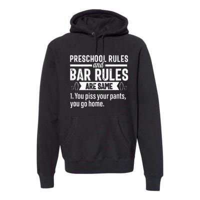 Funny Bartender Gift Women Men Rules Bartending Mixologist Premium Hoodie