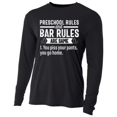 Funny Bartender Gift Women Men Rules Bartending Mixologist Cooling Performance Long Sleeve Crew