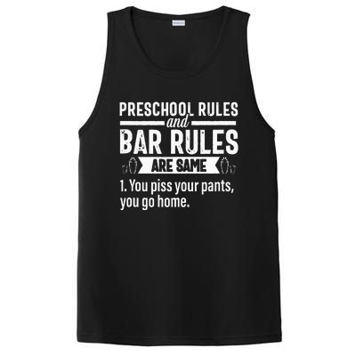 Funny Bartender Gift Women Men Rules Bartending Mixologist PosiCharge Competitor Tank