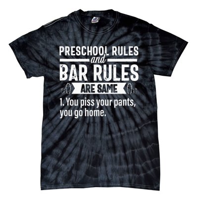 Funny Bartender Gift Women Men Rules Bartending Mixologist Tie-Dye T-Shirt