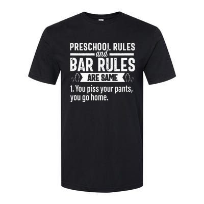 Funny Bartender Gift Women Men Rules Bartending Mixologist Softstyle CVC T-Shirt