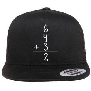 Funny Baseball Gift 6+4+3 2 Baseball Double Play Flat Bill Trucker Hat