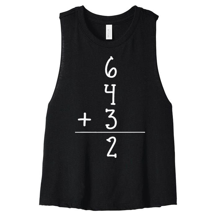 Funny Baseball Gift 6+4+3 2 Baseball Double Play Women's Racerback Cropped Tank