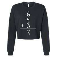 Funny Baseball Gift 6+4+3 2 Baseball Double Play Cropped Pullover Crew