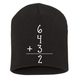 Funny Baseball Gift 6+4+3 2 Baseball Double Play Short Acrylic Beanie