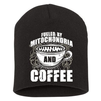 Funny Biology Gift Scientist Mitochondria Coffee Biologist Short Acrylic Beanie