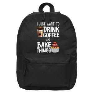 Funny Baking Gift For Men Women Baker Drinking Coffee Lover 16 in Basic Backpack