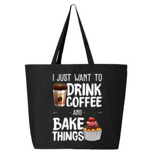 Funny Baking Gift For Men Women Baker Drinking Coffee Lover 25L Jumbo Tote