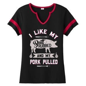 Funny Bbq Grilling Quote Pig Pulled Pork Ladies Halftime Notch Neck Tee