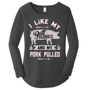 Funny Bbq Grilling Quote Pig Pulled Pork Women's Perfect Tri Tunic Long Sleeve Shirt