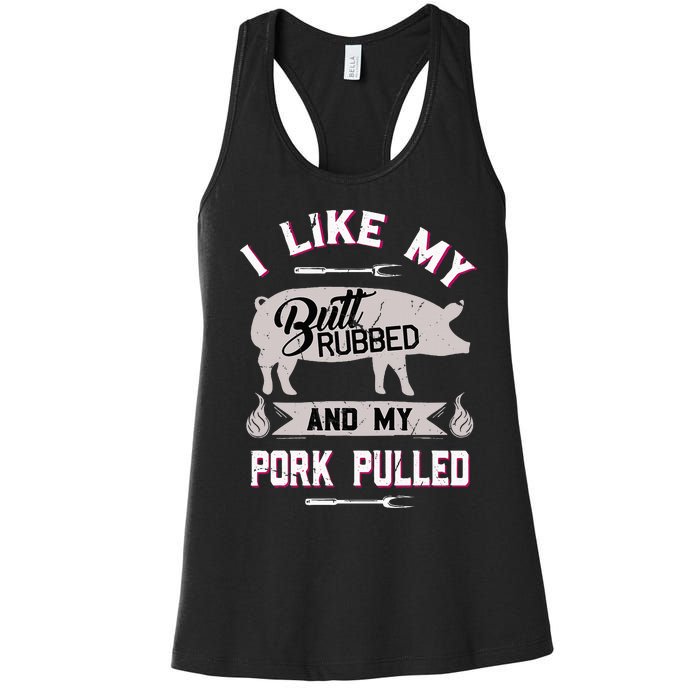 Funny Bbq Grilling Quote Pig Pulled Pork Women's Racerback Tank