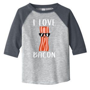 Funny Bacon Gift Cool Geeky I Love Bacon Toddler Fine Jersey T-Shirt