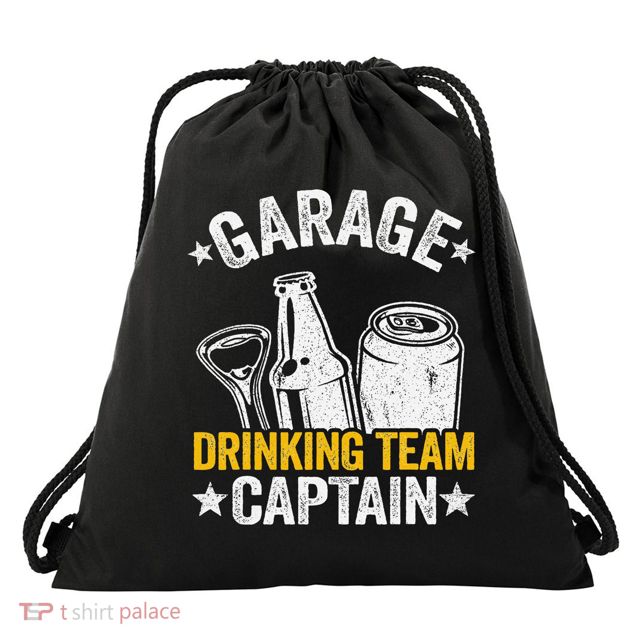 Funny Beer Garage Drinker Garage Drinking Team Captain Drawstring Bag