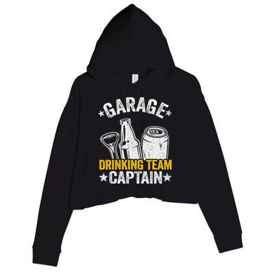 Funny Beer Garage Drinker Garage Drinking Team Captain Crop Fleece Hoodie