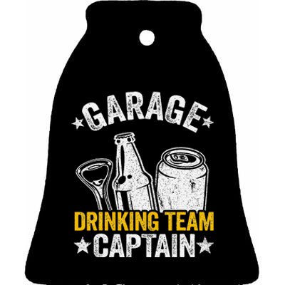 Funny Beer Garage Drinker Garage Drinking Team Captain Ceramic Bell Ornament