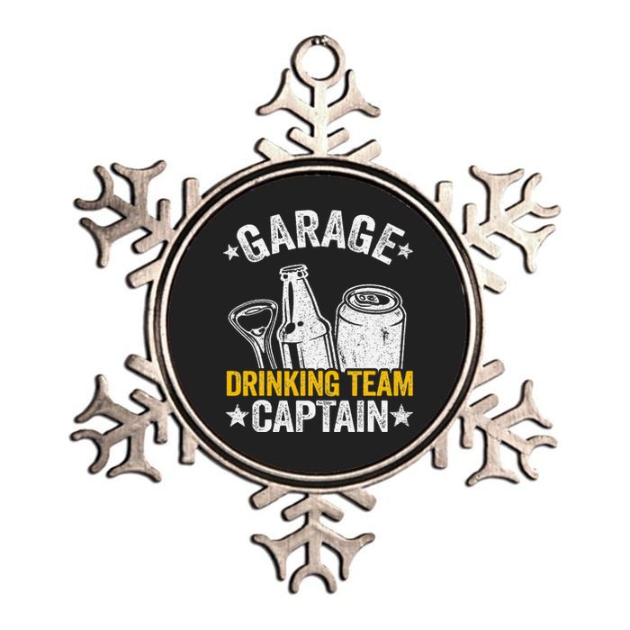 Funny Beer Garage Drinker Garage Drinking Team Captain Metallic Star Ornament