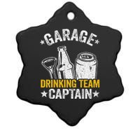 Funny Beer Garage Drinker Garage Drinking Team Captain Ceramic Star Ornament