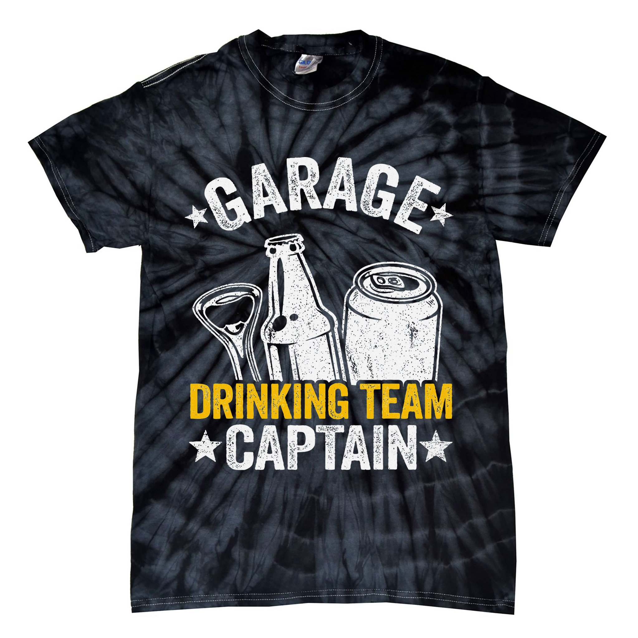 Funny Beer Garage Drinker Garage Drinking Team Captain Tie-Dye T-Shirt