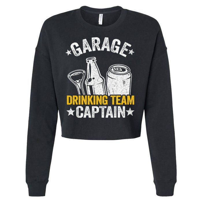 Funny Beer Garage Drinker Garage Drinking Team Captain Cropped Pullover Crew