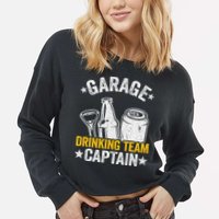 Funny Beer Garage Drinker Garage Drinking Team Captain Cropped Pullover Crew