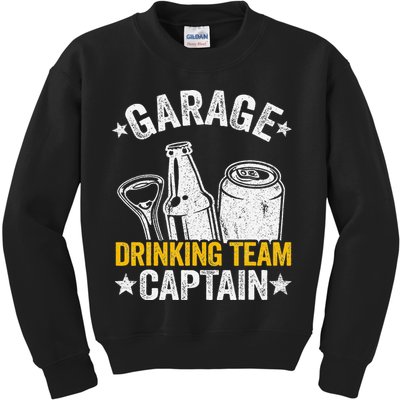 Funny Beer Garage Drinker Garage Drinking Team Captain Kids Sweatshirt